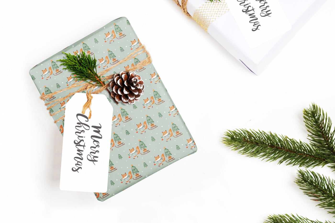 Christmas wrapping paper, Gift wrap sheets with fun boho pattern design, Holiday wrapping paper Xmas gifts, Gifts, Secret Santa, wps0197