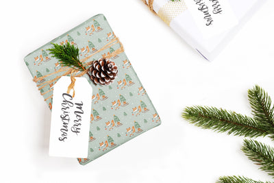 Christmas wrapping paper, Gift wrap sheets with fun boho pattern design, Holiday wrapping paper Xmas gifts, Gifts, Secret Santa, wps0197