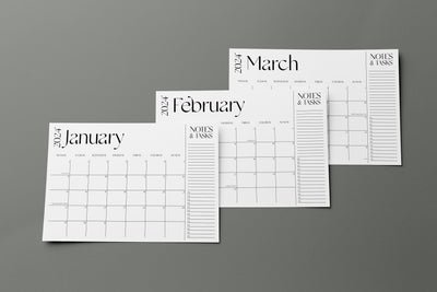 2024 Desk Calendar, MONDAY start, 11x17 Notepad, Large Desk Pad, January to December, Monthly planner note pad, Tear off notepad calendar