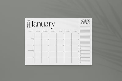 2024 Desk Calendar, MONDAY start, 11x17 Notepad, Large Desk Pad, January to December, Monthly planner note pad, Tear off notepad calendar