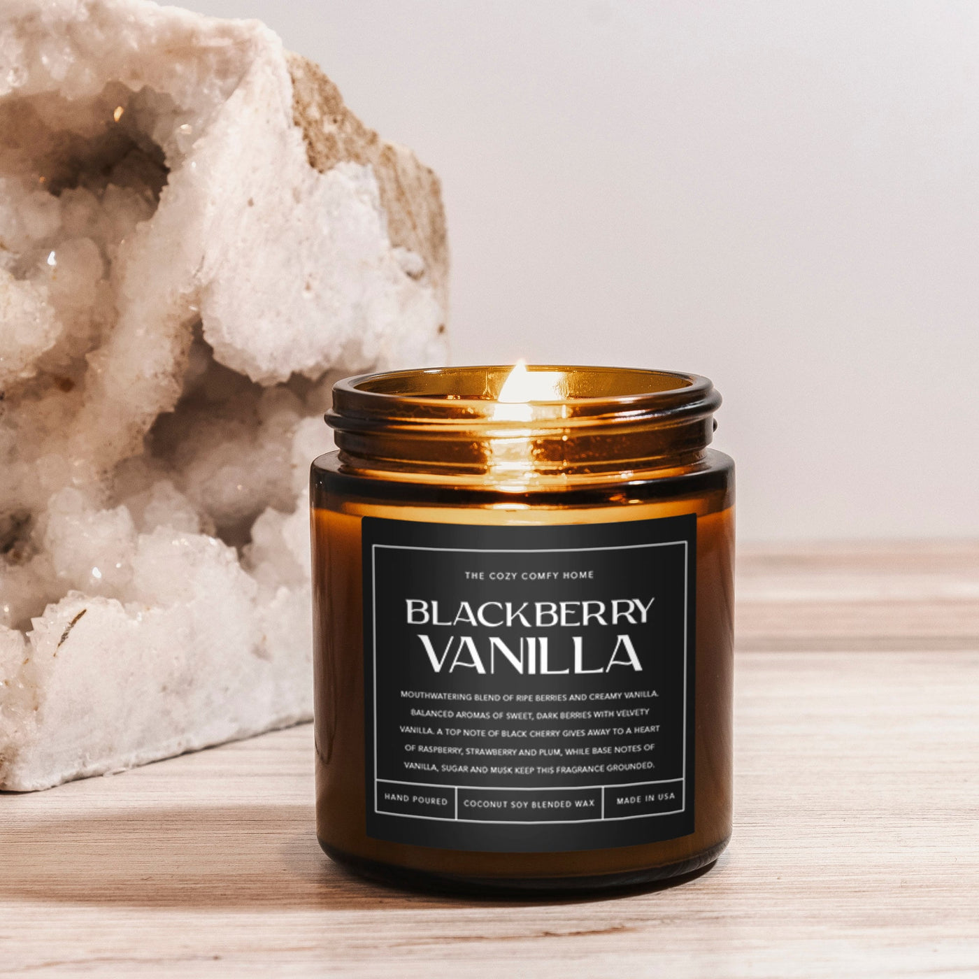 Blackberry Vanilla hand poured candle, Scented Candle, Coconut soy wax candle, Vegan candle, Gift for her, Gift For mom, Gift for Sister