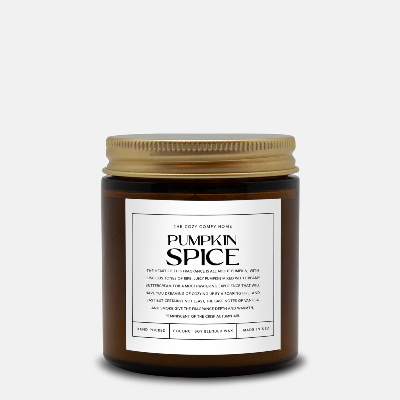 Pumpkin Spice hand poured candle, Scented Vegan Candle, 4 oz and 9 oz Coconut soy wax candle, Gift for her, Gift For mom, Gift for Sister