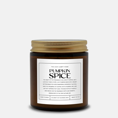 Pumpkin Spice hand poured candle, Scented Vegan Candle, 4 oz and 9 oz Coconut soy wax candle, Gift for her, Gift For mom, Gift for Sister