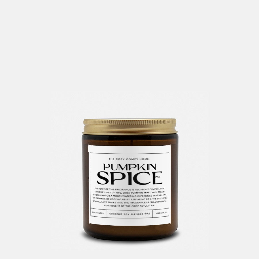 Pumpkin Spice hand poured candle, Scented Vegan Candle, 4 oz and 9 oz Coconut soy wax candle, Gift for her, Gift For mom, Gift for Sister