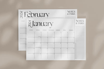 2024 Desk Calendar, SUNDAY start, 11x17 Notepad, Large Desk Pad, January to December, Monthly planner note pad, Tear off notepad calendar