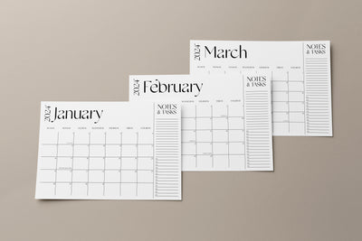 2024 Desk Calendar, SUNDAY start, 11x17 Notepad, Large Desk Pad, January to December, Monthly planner note pad, Tear off notepad calendar
