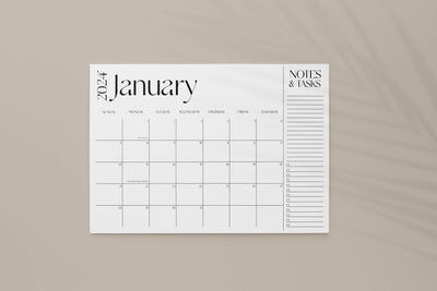 2024 Desk Calendar, SUNDAY start, 11x17 Notepad, Large Desk Pad, January to December, Monthly planner note pad, Tear off notepad calendar