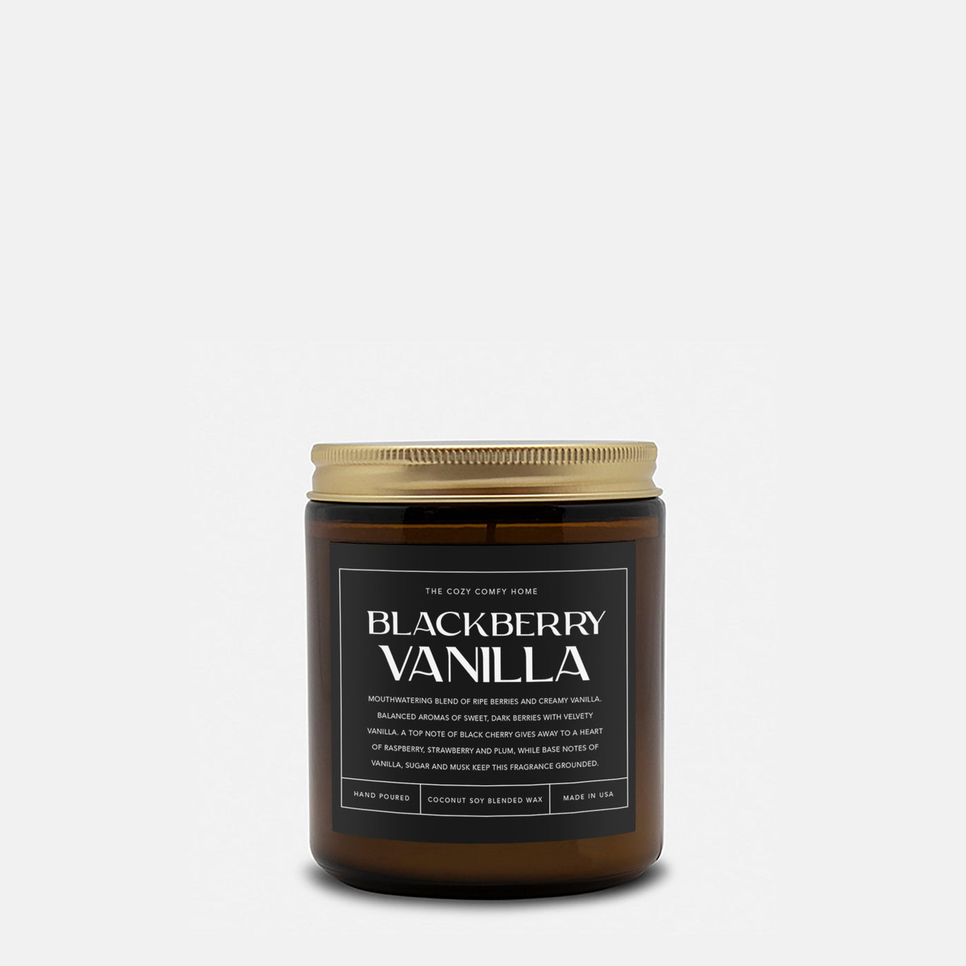 Blackberry Vanilla hand poured candle, Scented Candle, Coconut soy wax candle, Vegan candle, Gift for her, Gift For mom, Gift for Sister