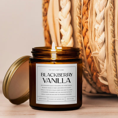 Blackberry Vanilla hand poured candle, Scented Candle, Coconut soy wax candle, Vegan candle, Gift for her, Gift For mom, Gift for Sister